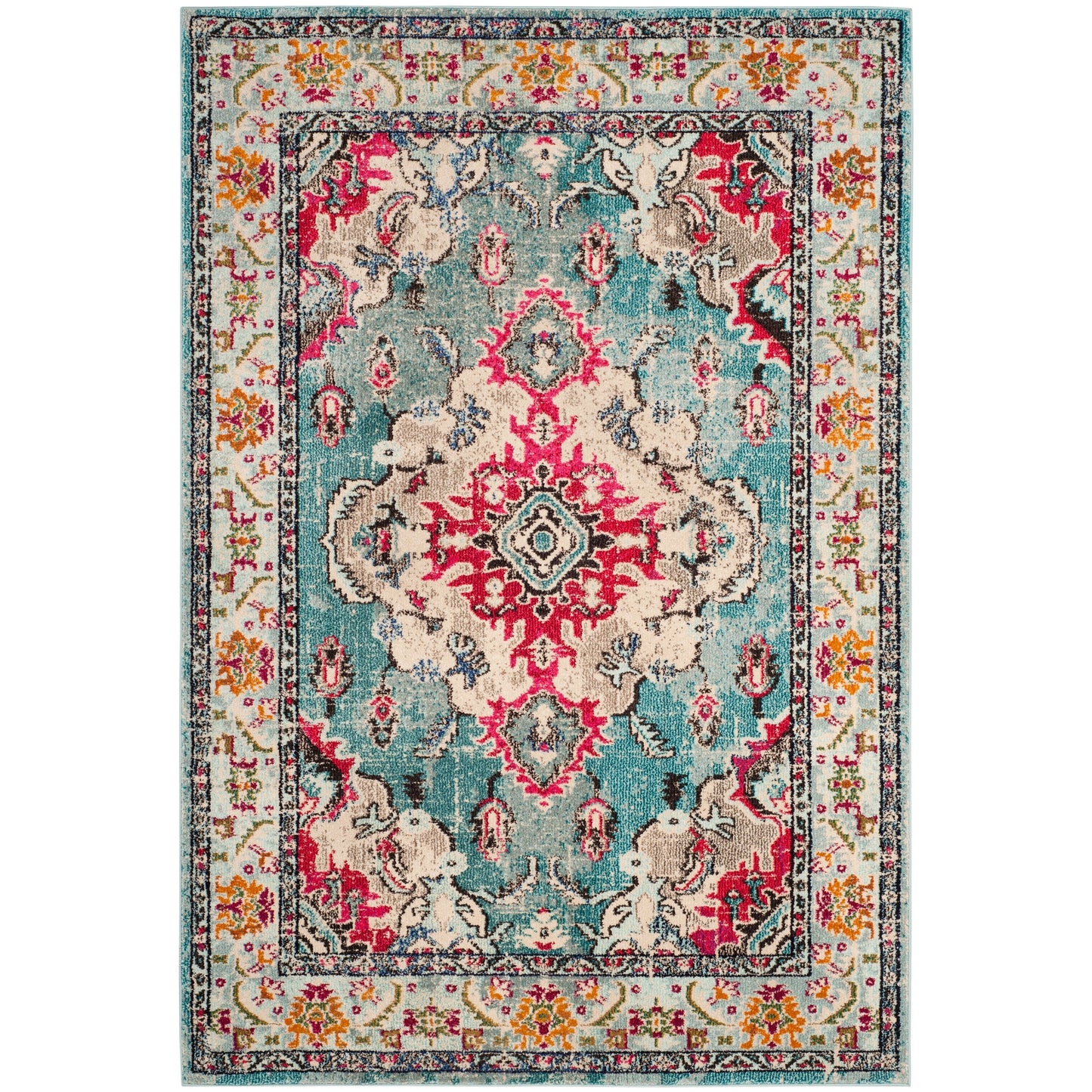 SAFAVIEH Monaco Oceane Boho Medallion Distressed Area Rug