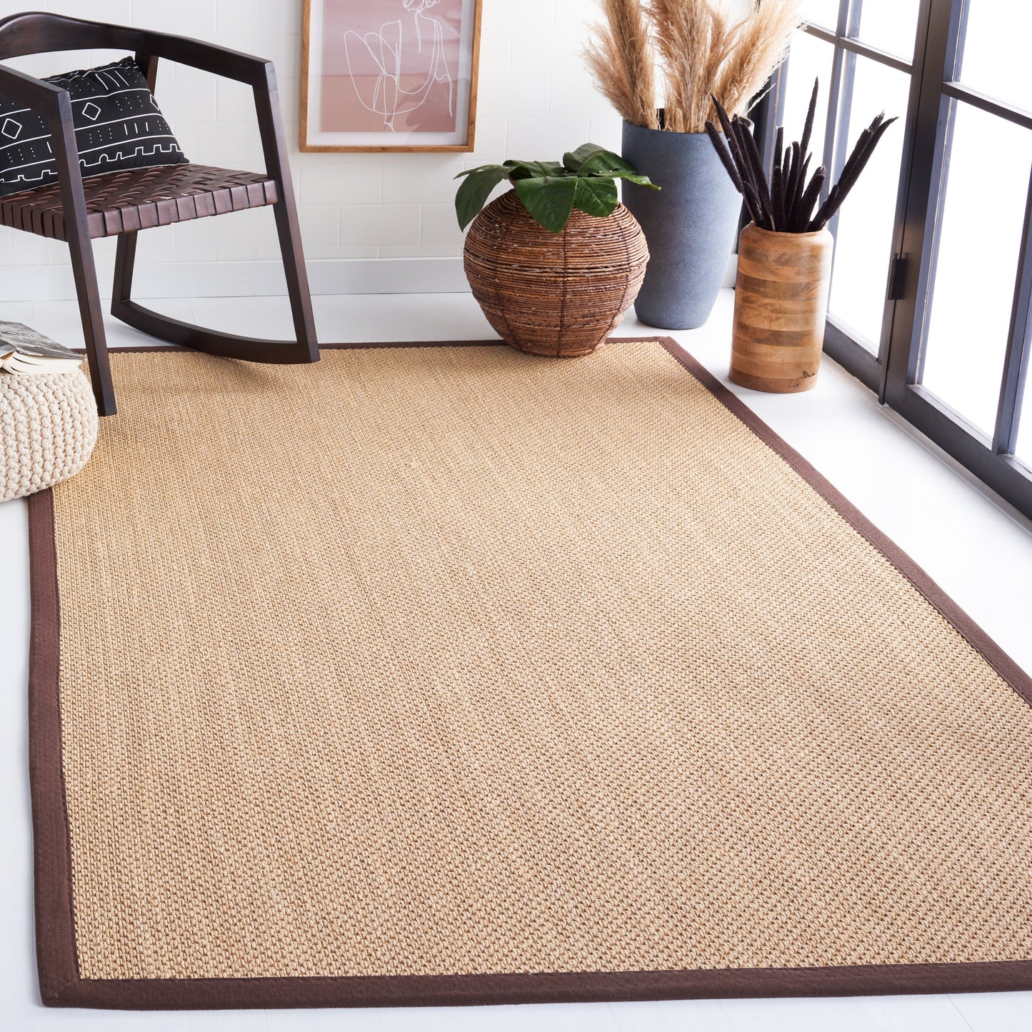 SAFAVIEH Natural Fiber Venus Casual Border Sisal Rug