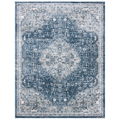 SAFAVIEH Oregon Hildegarde Traditional Oriental Navy/Ivory Rug