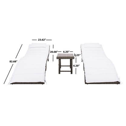 Ensemble de chaises longues de jardin 3 pièces SAFAVIEH Outdoor Blaguna - 83Lxlx24h (cm)