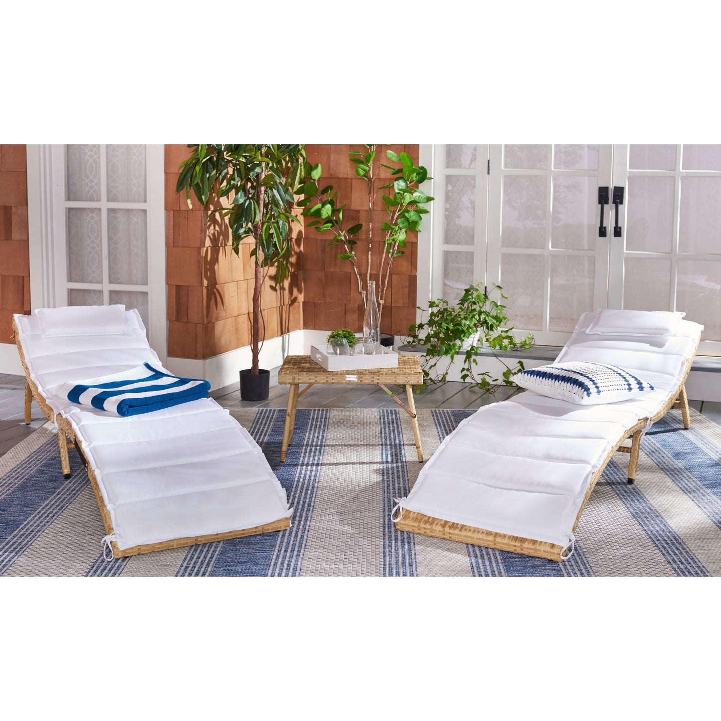 Ensemble de chaises longues de jardin 3 pièces SAFAVIEH Outdoor Blaguna - 83Lxlx24h (cm)