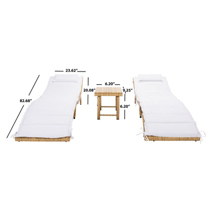 Ensemble de chaises longues de jardin 3 pièces SAFAVIEH Outdoor Blaguna - 83Lxlx24h (cm)