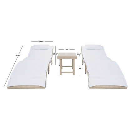 Ensemble de chaises longues de jardin 3 pièces SAFAVIEH Outdoor Blaguna - 83Lxlx24h (cm)