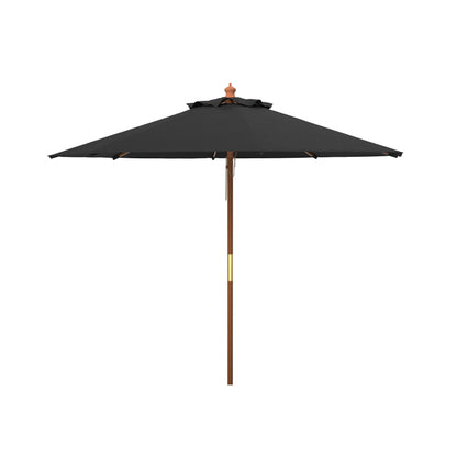 Parasol de jardin à manivelle en bois SAFAVIEH Glauca de 3,35 m (11 pieds)