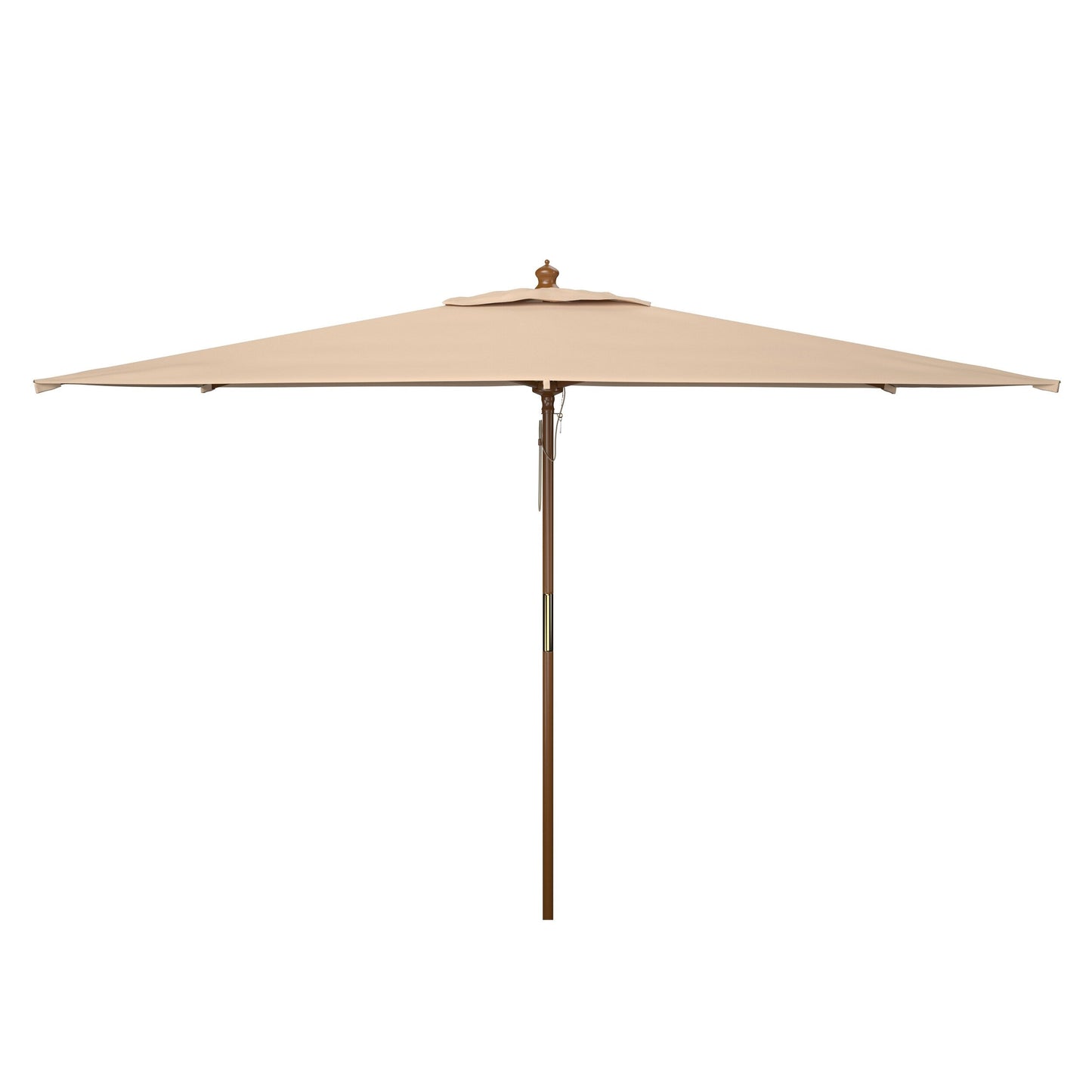 Parasol de jardin à manivelle en bois SAFAVIEH Glauca de 3,35 m (11 pieds)