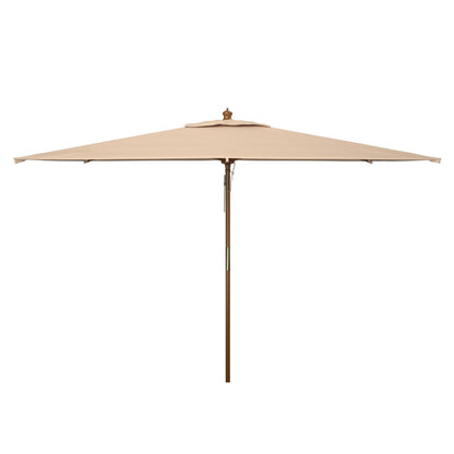 Parasol de jardin à manivelle en bois SAFAVIEH Glauca de 3,35 m (11 pieds)