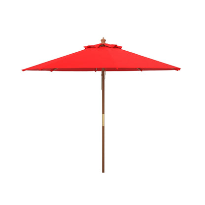 Parasol de jardin à manivelle en bois SAFAVIEH Glauca de 3,35 m (11 pieds)