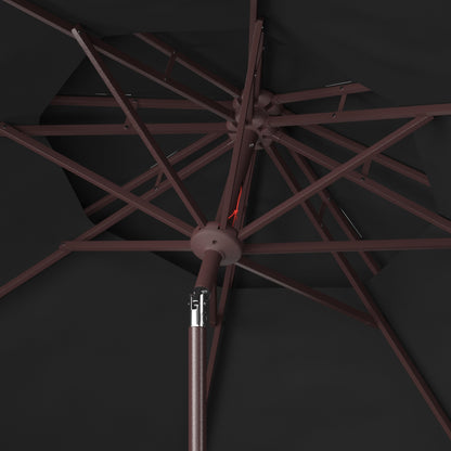 Parasol de jardin SAFAVIEH Livia 9 pieds à double toit, pied non inclus.