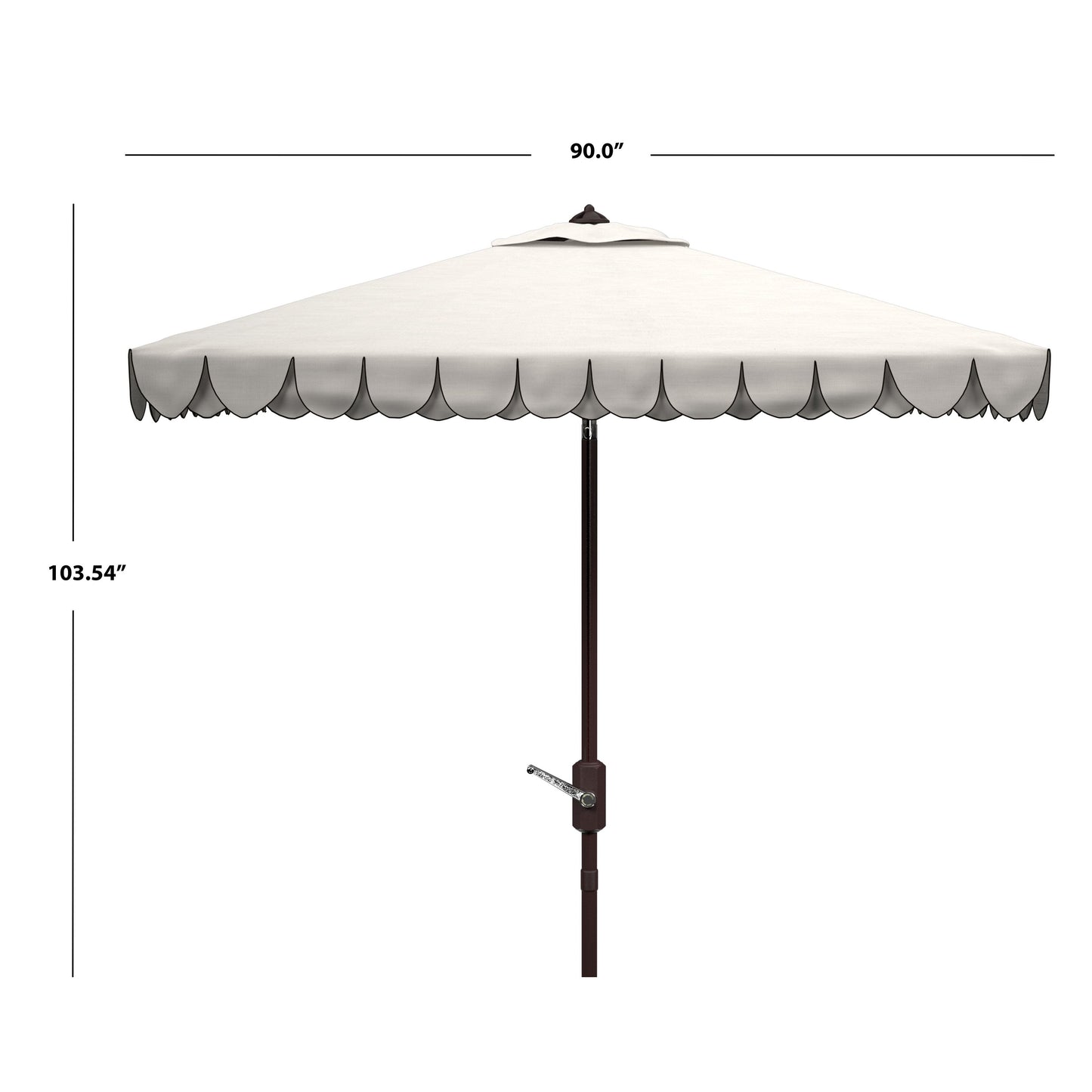 Parasol carré de 7,5 pieds pour extérieur, modèle Naima Valance de SAFAVIEH