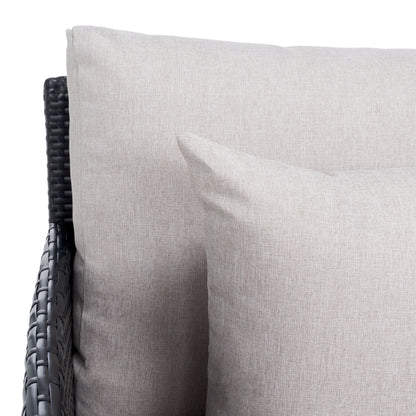 SAFAVIEH Fauteuil de jardin en osier Taniyah avec coussins - 135L x 71P x 157H (cm)