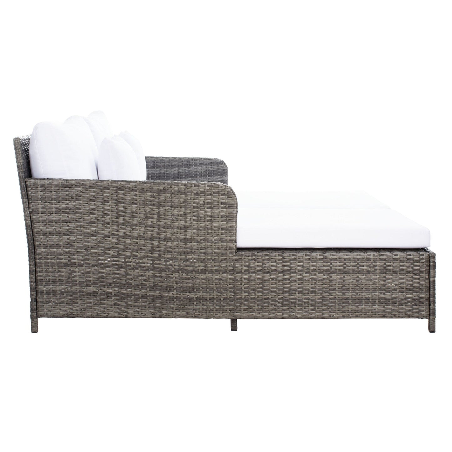 SAFAVIEH Fauteuil de jardin en osier Taniyah avec coussins - 135L x 71P x 157H (cm)