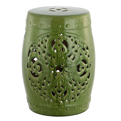 SAFAVIEH Sharareh Antique White Ceramic Decorative Garden Stool