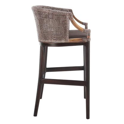 Tabouret de bar en rotin Virona de SAFAVIEH, 76 cm - 56,5 L x 52,1 l x 99,1 H - 56,5Lx52,1Lx99,1H