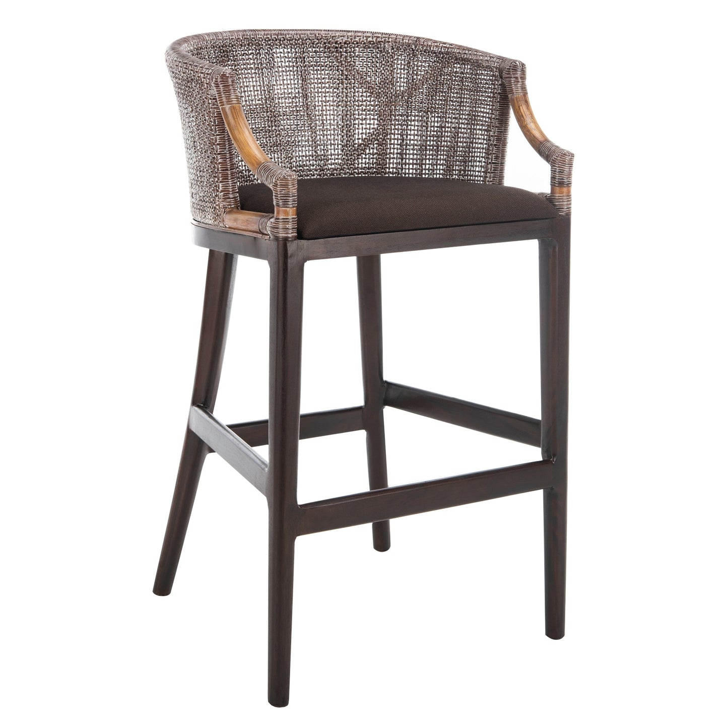 Tabouret de bar en rotin Virona de SAFAVIEH, 76 cm - 56,5 L x 52,1 l x 99,1 H - 56,5Lx52,1Lx99,1H