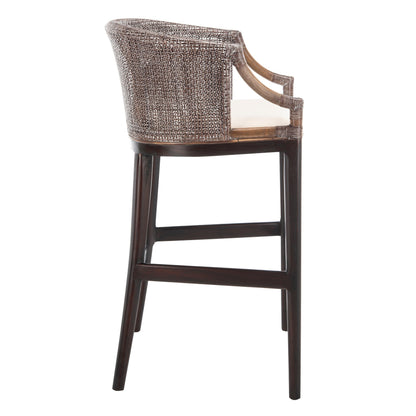 Tabouret de bar en rotin Virona de SAFAVIEH, 76 cm - 56,5 L x 52,1 l x 99,1 H - 56,5Lx52,1Lx99,1H