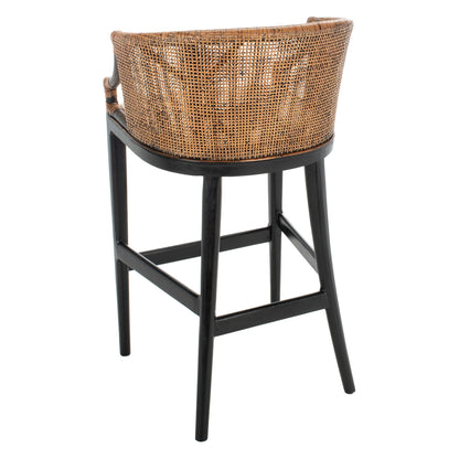 Tabouret de bar en rotin Virona de SAFAVIEH, 76 cm - 56,5 L x 52,1 l x 99,1 H - 56,5Lx52,1Lx99,1H