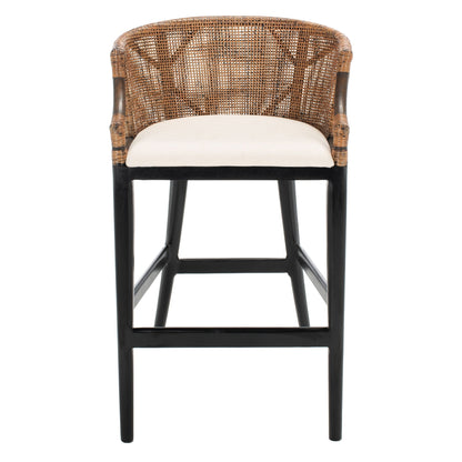 Tabouret de bar en rotin Virona de SAFAVIEH, 76 cm - 56,5 L x 52,1 l x 99,1 H - 56,5Lx52,1Lx99,1H