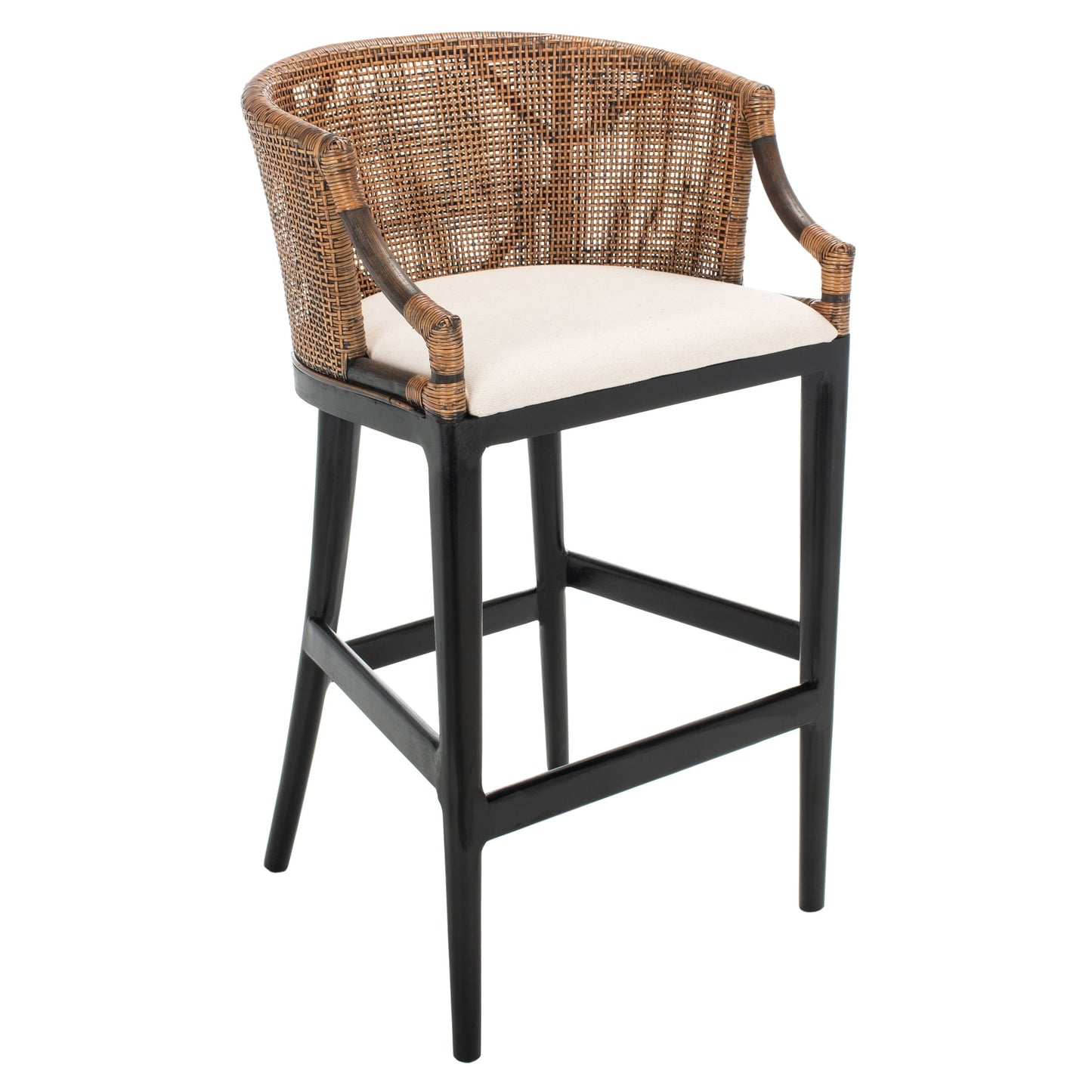 Tabouret de bar en rotin Virona de SAFAVIEH, 76 cm - 56,5 L x 52,1 l x 99,1 H - 56,5Lx52,1Lx99,1H
