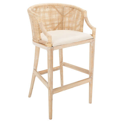 Tabouret de bar en rotin Virona de SAFAVIEH, 76 cm - 56,5 L x 52,1 l x 99,1 H - 56,5Lx52,1Lx99,1H