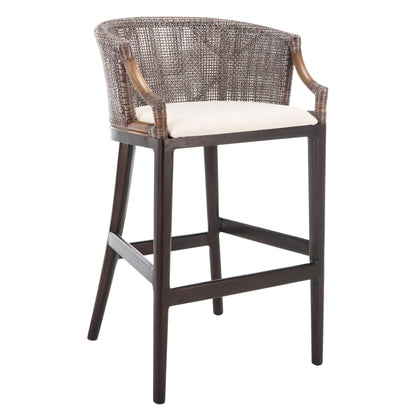 Tabouret de bar en rotin Virona de SAFAVIEH, 76 cm - 56,5 L x 52,1 l x 99,1 H - 56,5Lx52,1Lx99,1H