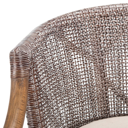 Tabouret de bar en rotin Virona de SAFAVIEH, 76 cm - 56,5 L x 52,1 l x 99,1 H - 56,5Lx52,1Lx99,1H