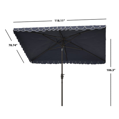 Parasol d'extérieur rectangulaire Zariah de SAFAVIEH, 6'x10', avec liseré