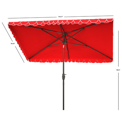 Parasol d'extérieur rectangulaire Zariah de SAFAVIEH, 6'x10', avec liseré