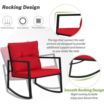 Ensemble de bistro à balançoire de patio extérieur SUNCROWN en métal noir, 3 pièces