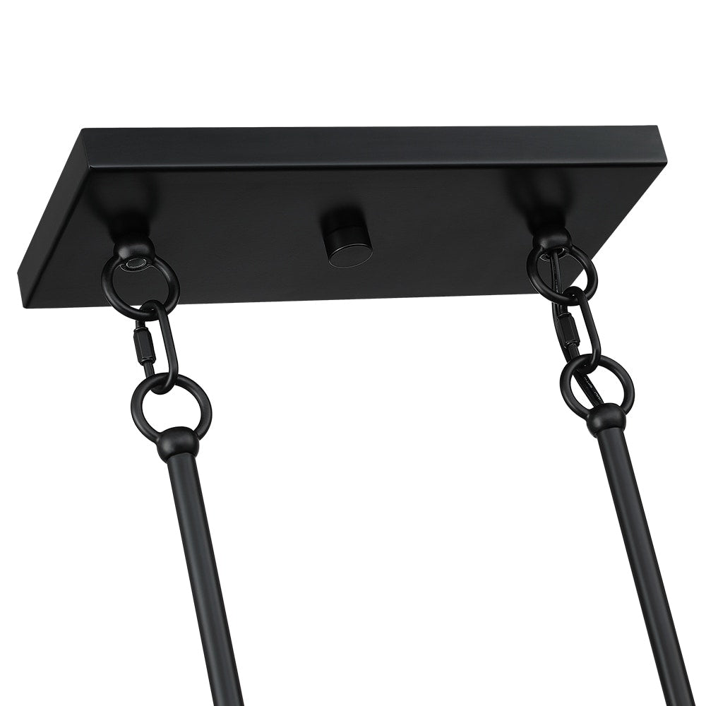 Suspension linéaire à 3 lumières pour îlot de cuisine, style ferme, noir - 41W