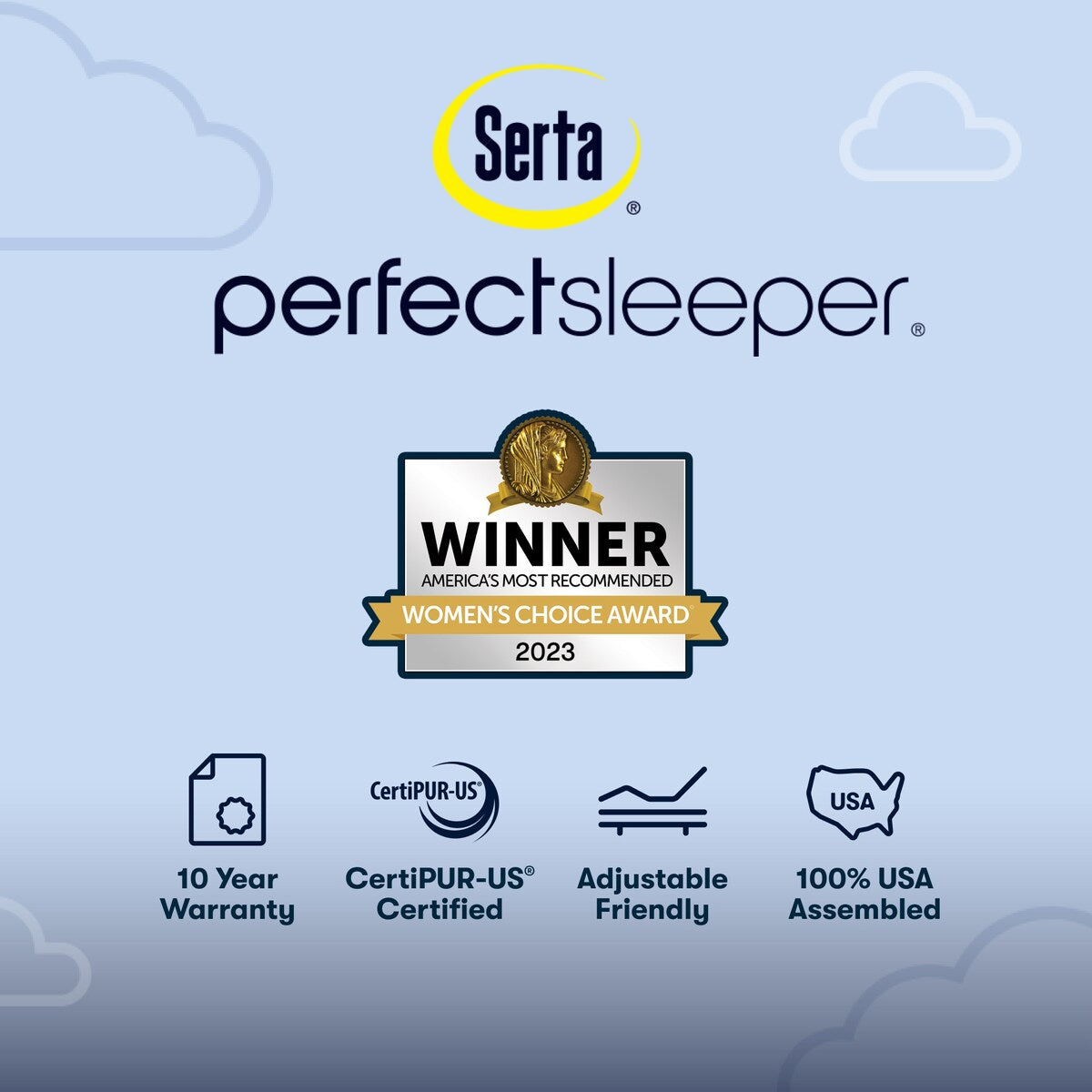 Matelas Serta Perfect Sleeper Oasis Sleep 14.5 à surcouche moelleuse et fermeté moyenne