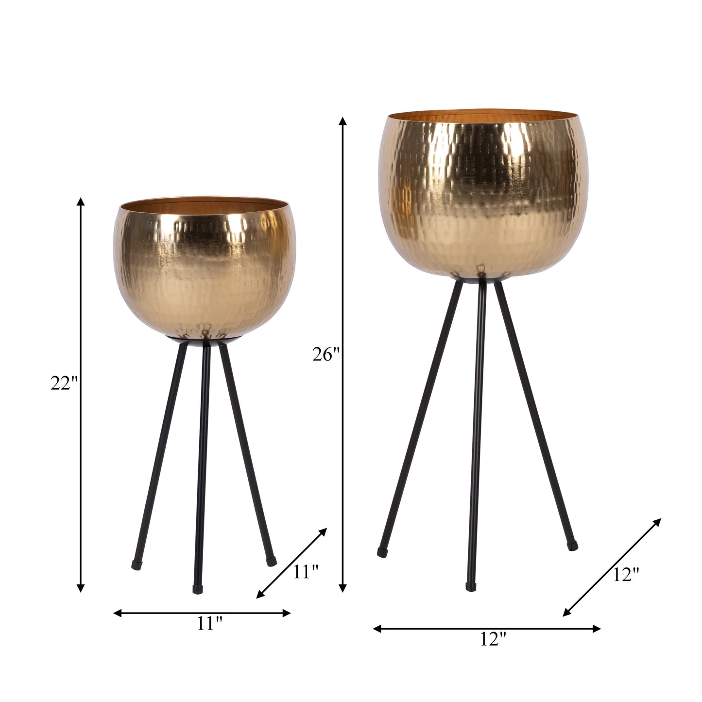 Sagebrook Home Lot de 2 jardinières en fer robustes sur pieds modernes - Transformez votre espace de vie en un oasis