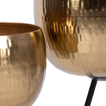 Sagebrook Home Lot de 2 jardinières en fer robustes sur pieds modernes - Transformez votre espace de vie en un oasis