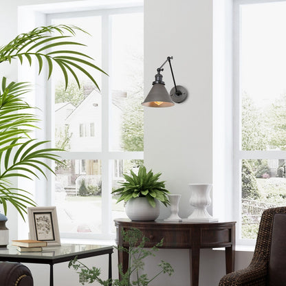 Malryn Lot de 2 appliques murales modernes à bras oscillant réglable, à brancher ou à câbler directement