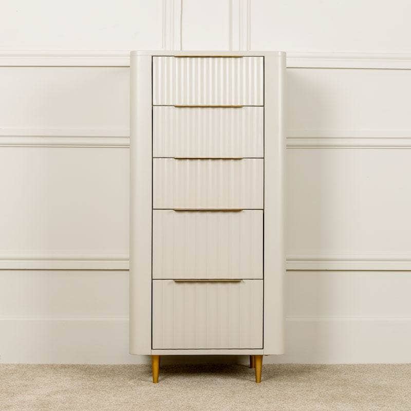 Sicily 5 Draw Tall Chest - Off-White
