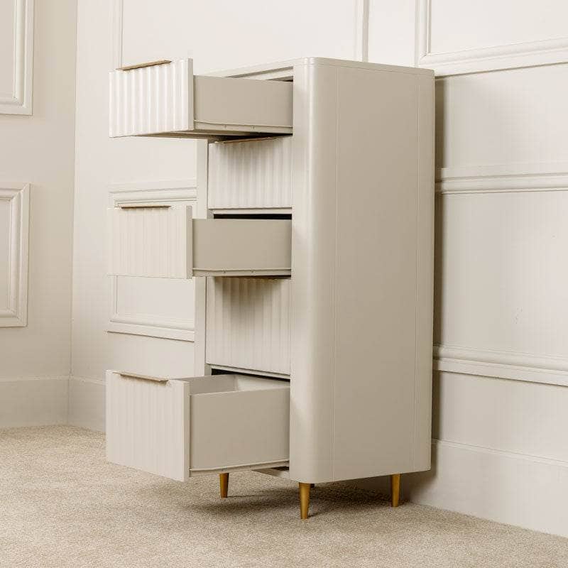Sicily 5 Draw Tall Chest - Off-White