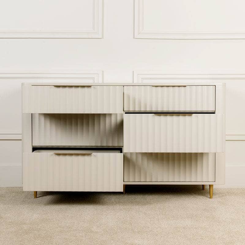 Sicily 6 Drawer Wide Chest - Off-White