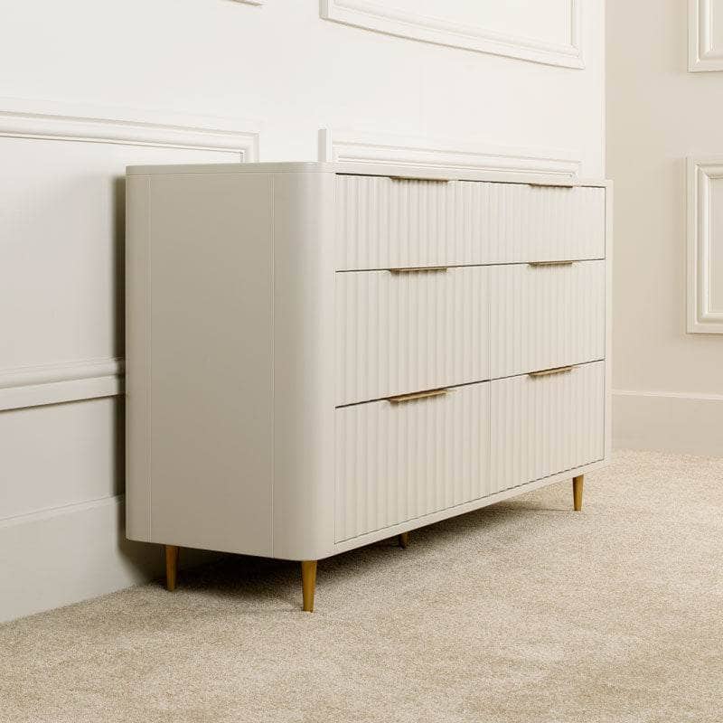Sicily 6 Drawer Wide Chest - Off-White