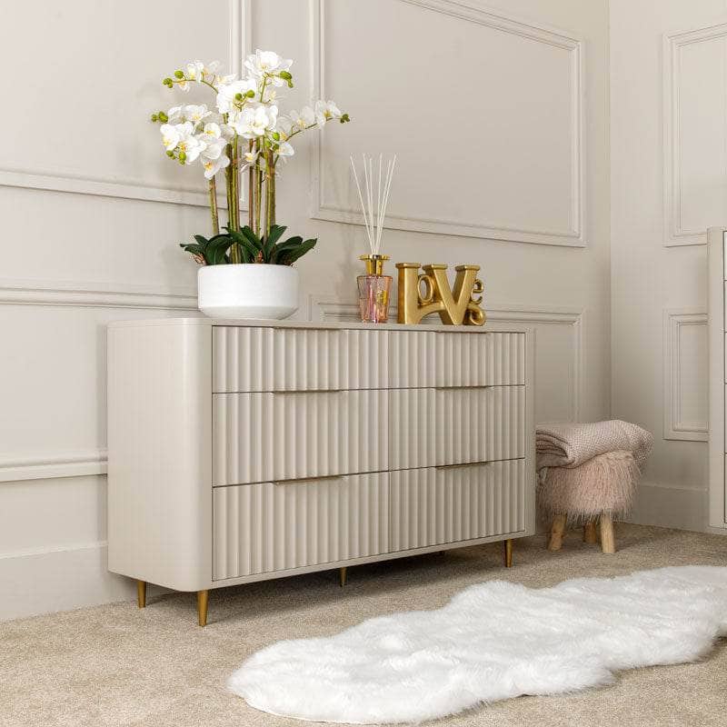 Sicily 6 Drawer Wide Chest - Off-White