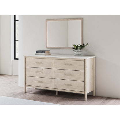 Signature Design by Ashley Cadmori Miroir de chambre à coucher beige - Brun - 38,86 L x 1,3 P x 27,68 H