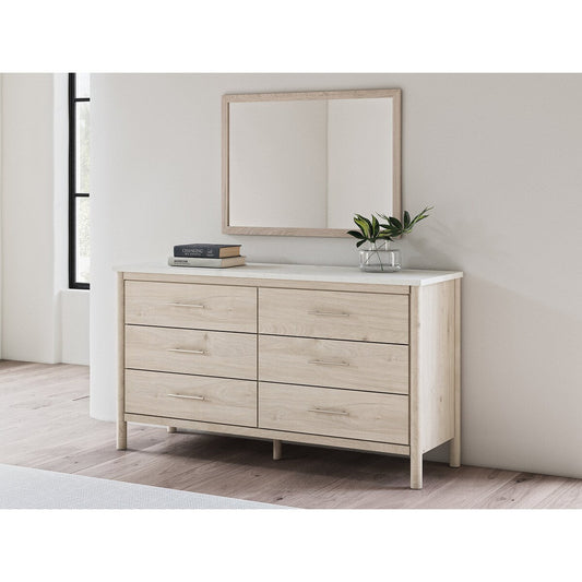 Signature Design by Ashley Cadmori Miroir de chambre à coucher beige - Brun - 38,86 L x 1,3 P x 27,68 H
