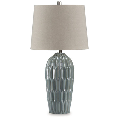 Lampe de table bleue Hadbury de Signature Design by Ashley (lot de 2) - 14 L x 14 P x 26,75 H (cm)