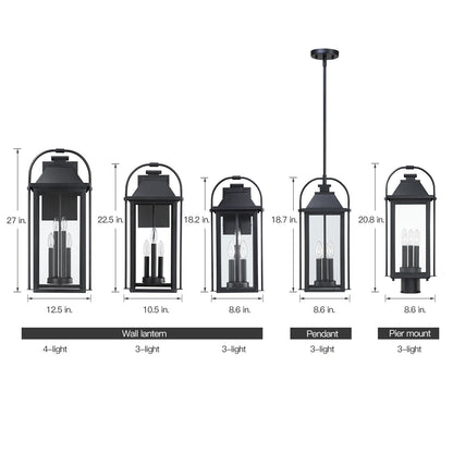 Applique murale extérieure noire Brits