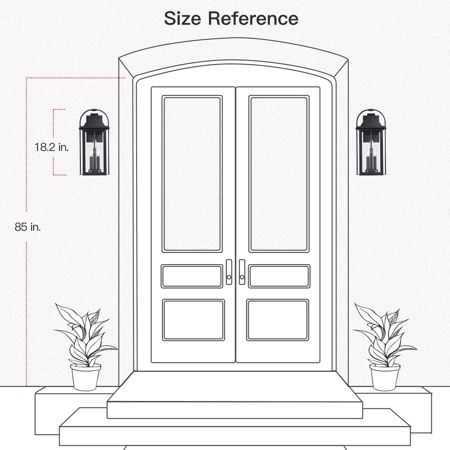 Applique murale extérieure noire Brits