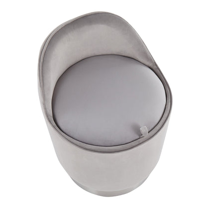 Tabouret de coiffeuse pivotant en velours Corday de Silver Orchid