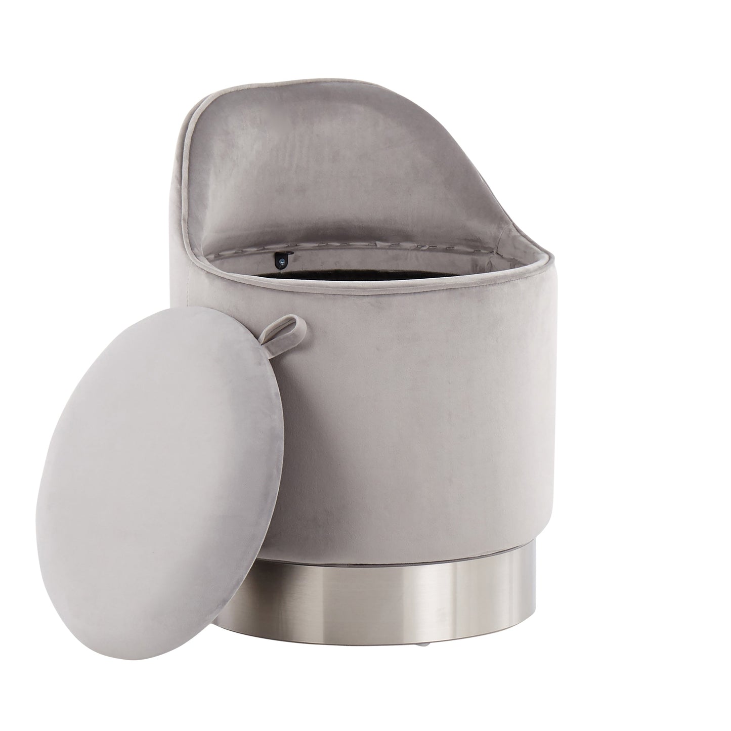 Tabouret de coiffeuse pivotant en velours Corday de Silver Orchid