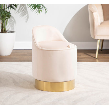 Tabouret de coiffeuse pivotant en velours Corday de Silver Orchid