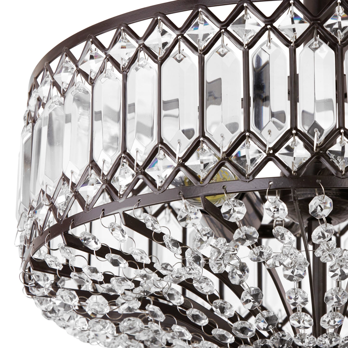 Applique semi-encastrée en verre à plusieurs niveaux Silver Orchid Furey Bronze/Or - 37,5 x 37,5 x 38,8 cm (L x l x h)