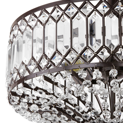 Applique semi-encastrée en verre à plusieurs niveaux Silver Orchid Furey Bronze/Or - 37,5 x 37,5 x 38,8 cm (L x l x h)