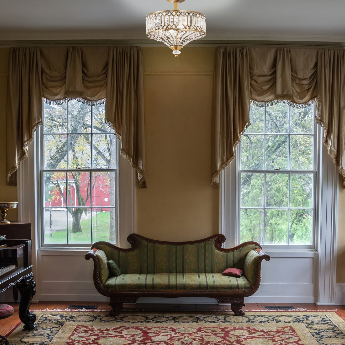 Applique semi-encastrée en verre à plusieurs niveaux Silver Orchid Furey Bronze/Or - 37,5 x 37,5 x 38,8 cm (L x l x h)