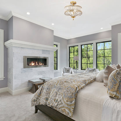 Applique semi-encastrée en verre à plusieurs niveaux Silver Orchid Furey Bronze/Or - 37,5 x 37,5 x 38,8 cm (L x l x h)